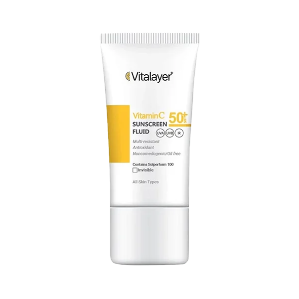vitalayer-VitaminC-sunscreen (1) ضدآفتاب روشن کننده ویتامین سی بی رنگ ویتالیر - تصویر 1